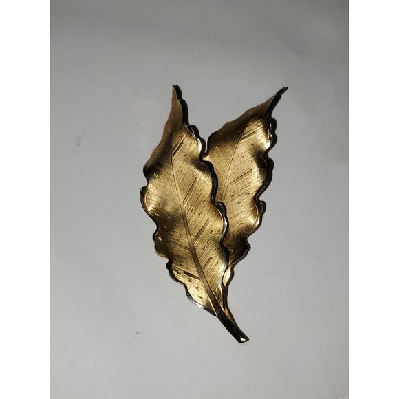 A Gold Tone Leaf Brooch Pin Oak Tree Fall Vintage Costume Jewelry - Picture 12 of 12